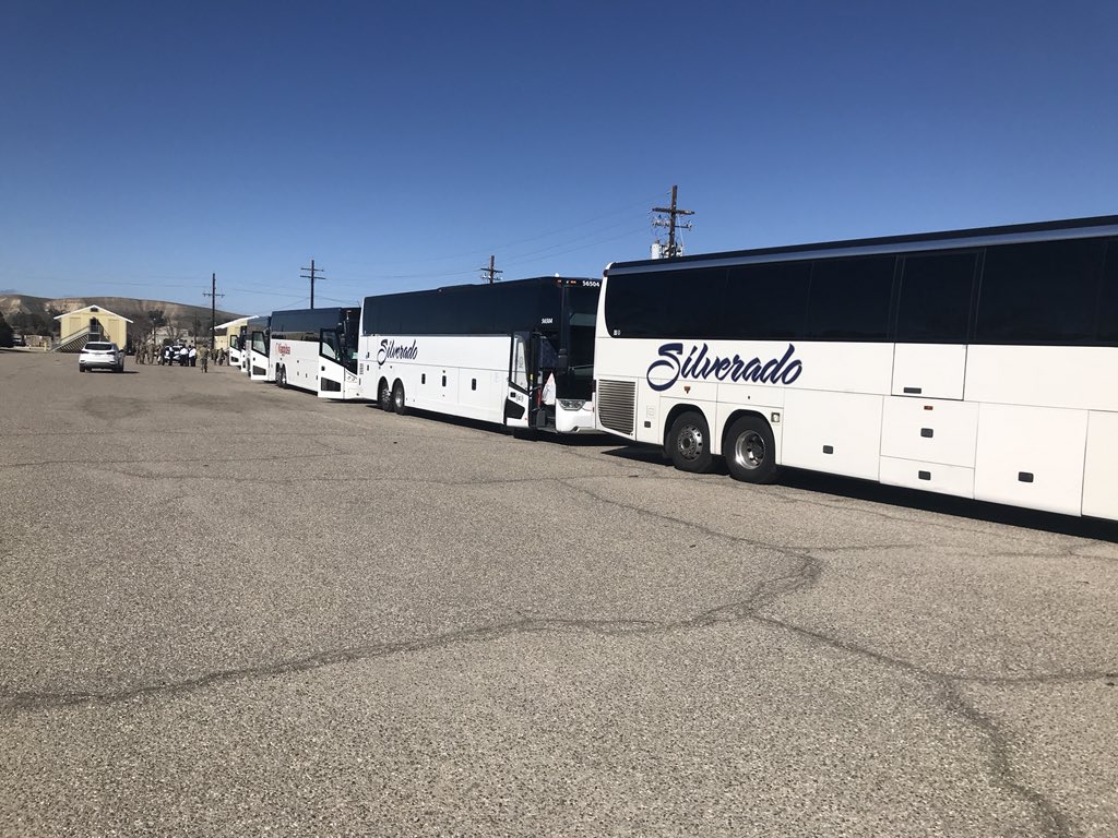 4_23_IN's tweet photo. #BayonetFocus busses arrive at JBLM! Welcome Home TF Tomahawks and @LancerBrigade! https://t.co/D1Ie56cYR7