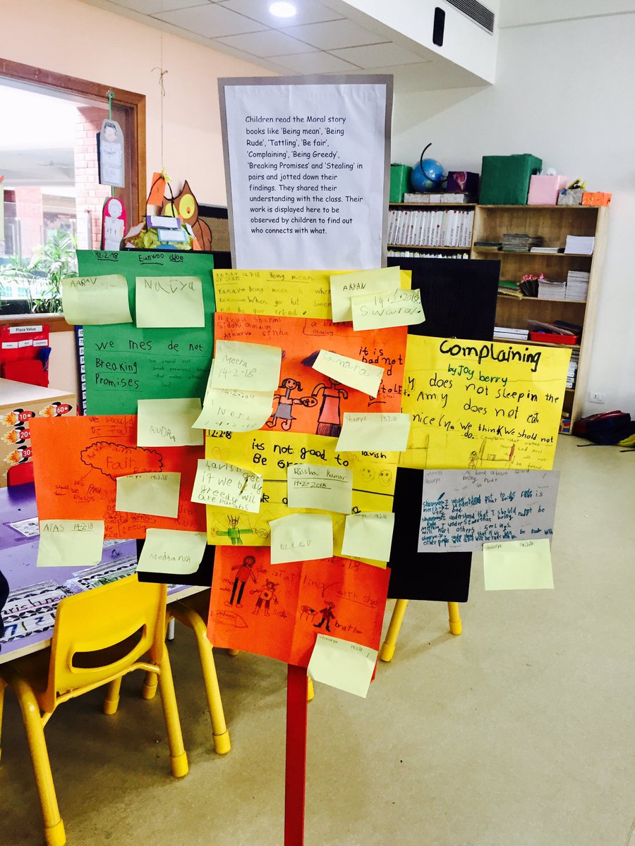 vitika_chadda's tweet photo. TD Theme #WhoWeAre #Form1 #Reading #values #MoralStories #PeerLearning #Reasoning #Attributes #LearnerAgency #Tattling #BreakingPromises #stealing ..About which poster, you want to speak about and why? #MakingPosters @ibpyp @PathwaysNoida @anunarang76 @AneeshaSahni @vandysays https://t.co/iTvJUqC7Mz