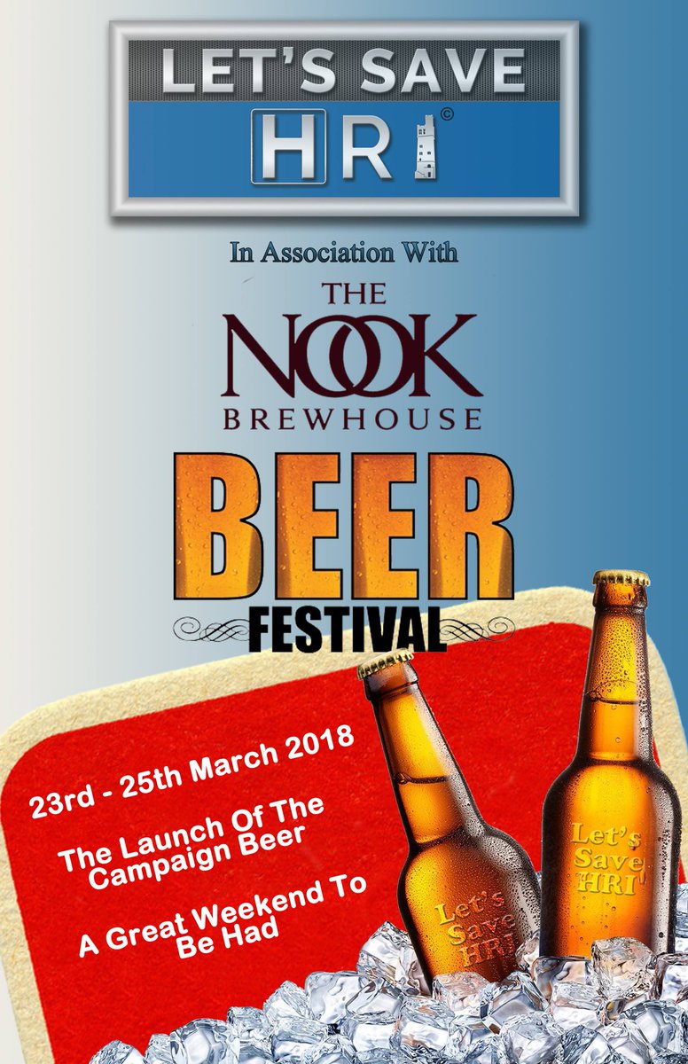 LetsSaveHRI's tweet photo. ....10p from every pint will be donated to the campaign.  Once again many thanks to @NookBrewhouse for creating our very own beer
#LetsSaveHRI #NookBrewhouse #BackTheCampaign #Holmfirth https://t.co/JjoU3IrCxV