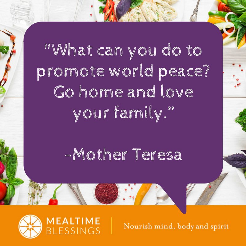 MealtimeBless's tweet photo. You are making the world a better place - one meal at a time. #MealtimeMatters #Parenting #family #quote #QOTD https://t.co/zjSkEQ6XwW