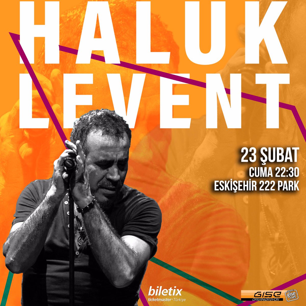 Haluk Levent 23 Şubat Cuma akşamı Eskişehir 222’de! <a href="/haluk_levent/">Haluk Levent</a> #haluklevent #konser #gişeorganizasyon #eskişehir #222park #sahne #müzik