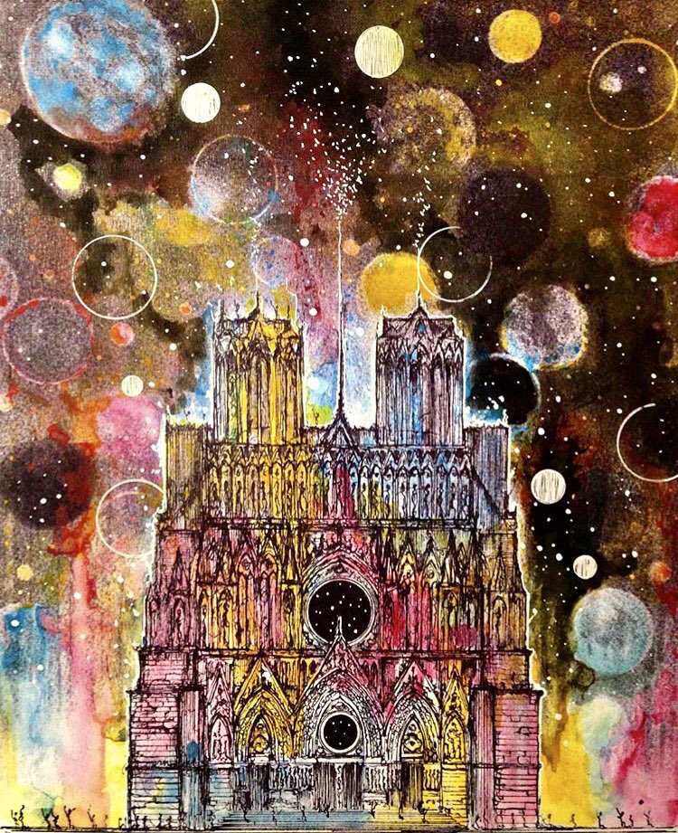 NewsMagChamp's tweet image. La #cathédrale de Reims par l’ #artiste rémois IEMZA ! 
Reims a du #talent 👌🏼
#Art #IEMZA #Reims