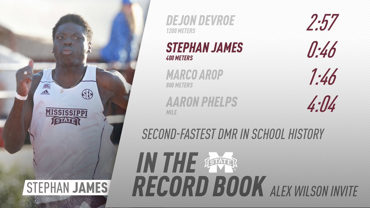 HailStateTF's tweet photo. Let’s take a closer look at the second-fastest distance medley relay in MSU indoor school history! Had they been individual events, Arop’s 800m and Phelps’ mile would’ve matched school records!

#HailState🐶 https://t.co/iyluGJrdsp