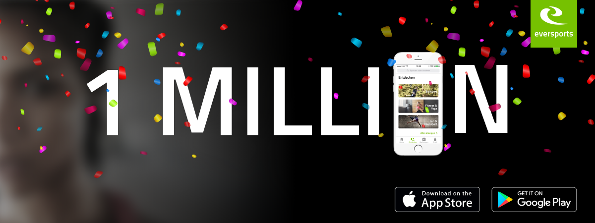 Wir haben Grund zum Feiern!  😍
Vor Kurzem haben wir den Meilenstein von 1 Million Online Buchungen auf Eversports geknackt! 😮 Wir sind stolz und freuen uns auf die nächsten 10 Millionen!