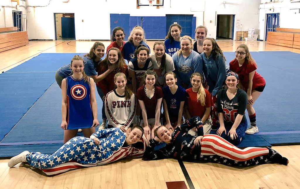 America practice 🇺🇸 Wish these girls good luck as they compete at the Bristol-Plymouth Invitational tomorrow! Norton takes the mat at 6:20!