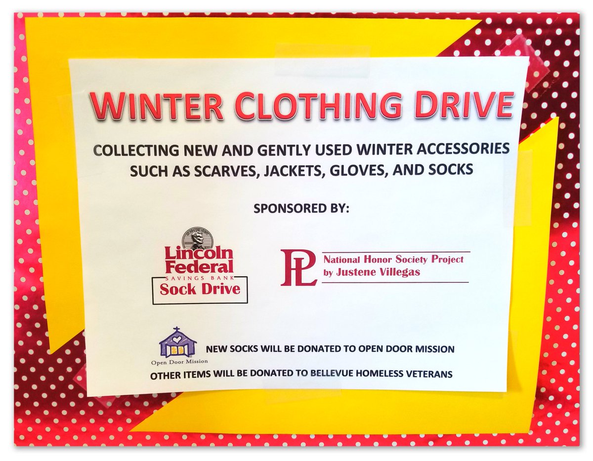 Do you have any winter items that you no longer want?  Stop by our property to donate those items to those who need it the most.  We are still collecting items for both sponsors.