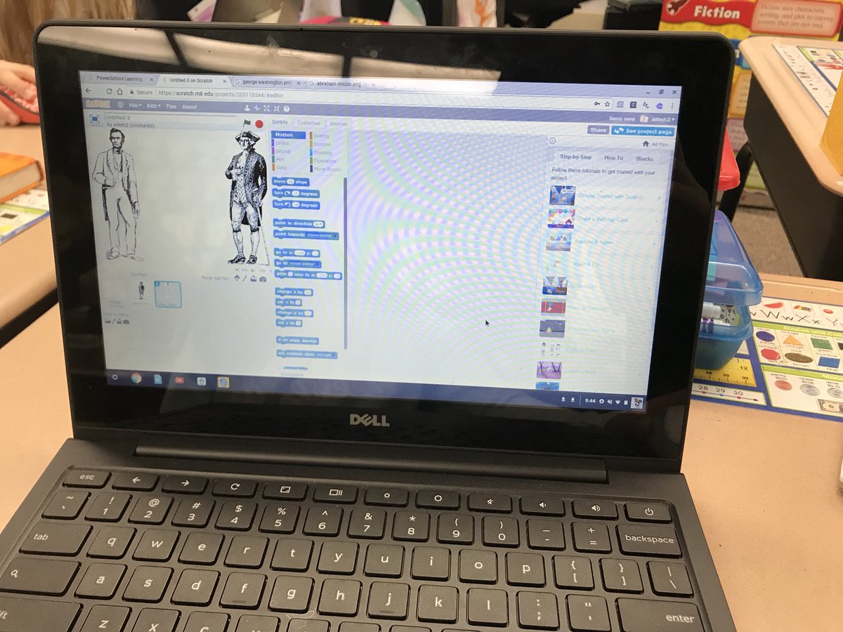 MsSarahBosworth's tweet image. Mrs. Altermatt’s 2nd graders are using #Scratch to bring Presidents Day to life #computerscienceintheclassroom #computerscienceintegration @SchroederWSD