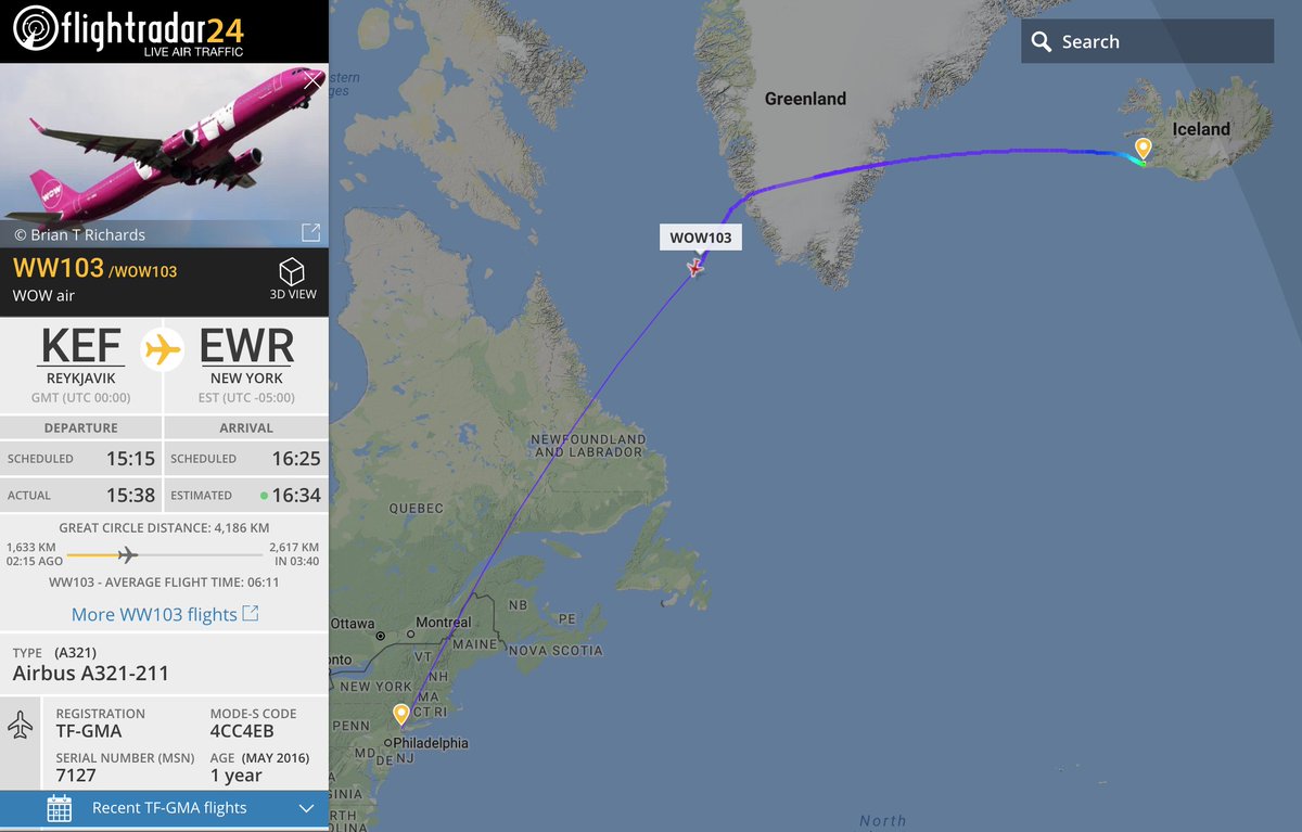flightradar24's tweet photo. #WW103, KEF-EWR, also squawking 7700. Reason currently unknown. https://t.co/hOvzfyTDbq https://t.co/4cp1k1ba3c