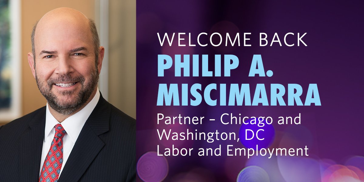 MorganLewisLaw's tweet photo. Morgan Lewis is pleased to welcome back partner @PAMiscimarra, who returns to the firm after serving as Chairman of the @NLRB. https://t.co/RNC3KuQPOX