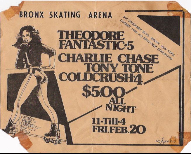 Now this is a #throwback!!! Roller disco for $5?! We wish! We’re predicting this poster goes back 35 years! Has anyone ever heard of these funk masters?! Unfortunately 515 Bruckner Blvd is now a wine and liquor wearhouse! Can you imagine the funky history that building has?!