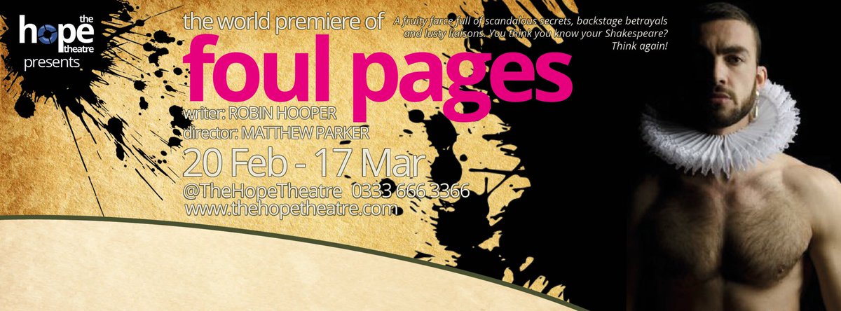 Just 1 hour until the world premiere of our in-house production FOUL PAGES by ex <a href="/royalcourt/">Royal Court</a> and <a href="/painesplough/">Paines Plough</a> Literary Associate Robin Hooper and we are EXCITED. Love, sex, danger, romance, intrigue and a bit with a dog. Running till 17 March. BOOK HERE thehopetheatre.com/productions/fo…