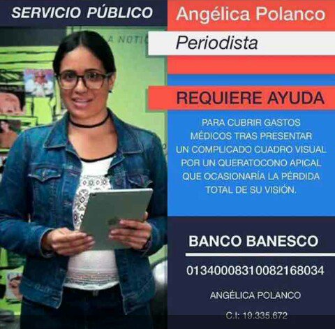 ElNacionalWeb's tweet image. #ServicioPúblico Se solicita con urgencia para la periodista Angélica Polano