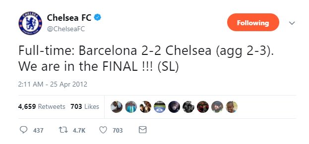 ChelseaMemory's tweet image. We live for nights like these. #CFC #CHEBAR #Chelsea #Barcelona #BarcaChelsea