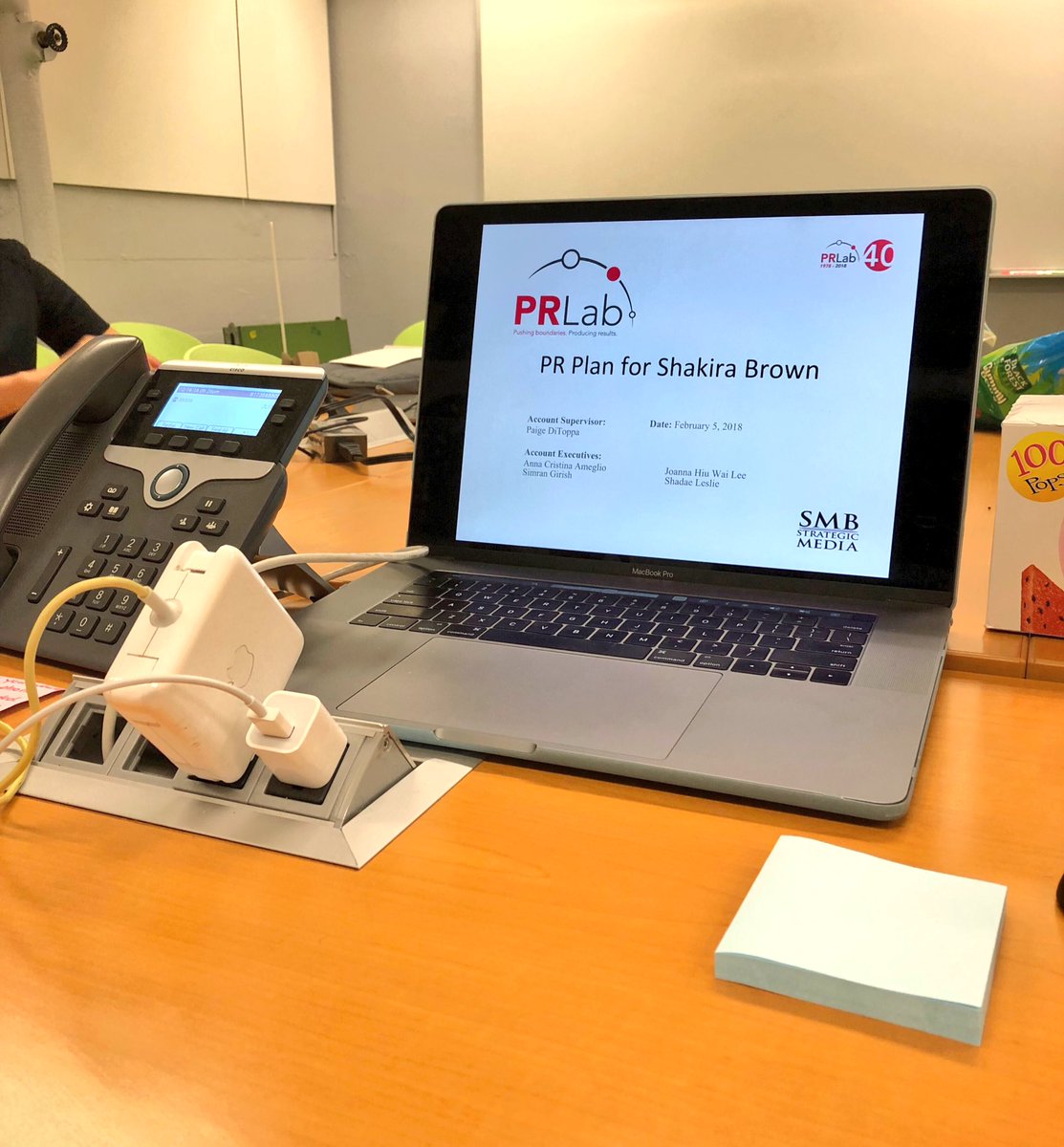 PRLab_BU's tweet photo. During this week's client meeting, account executives working with Ms. Shakira Brown presented their crafted PR plan. After receiving valuable feedback, executives are ready to put their plan into action! @smallbizwhisper #PRLab2018 https://t.co/CbRvi2MfUn