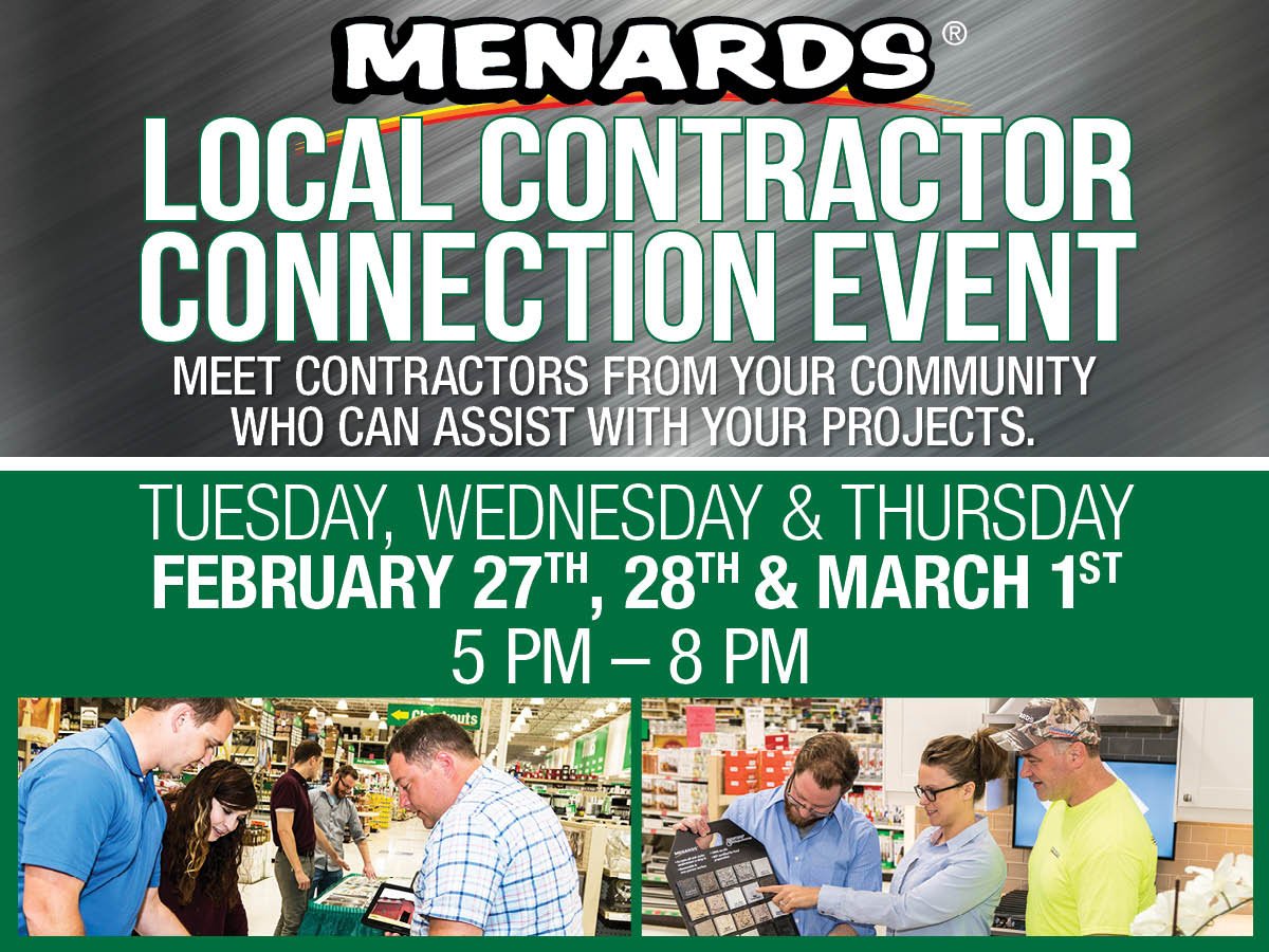 Menards's tweet photo. Meet #contractors from your community who can assist with your #projects at your local #Menards. https://t.co/uWcNEpWpyC https://t.co/casHPoFfN2