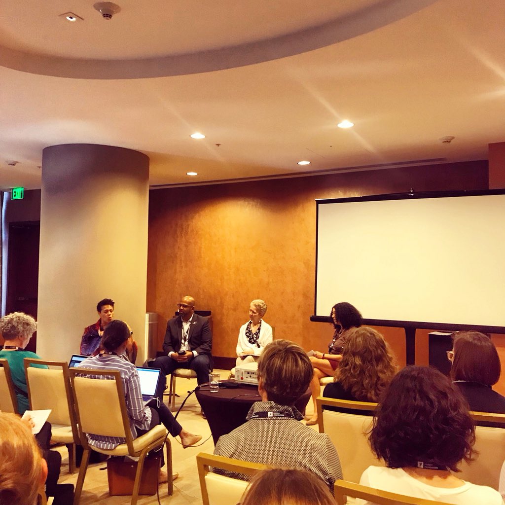 aaspangler's tweet photo. Fantastic panel of scarily smart people from @onwurd, #MaynardInstitute, and @thegraduatecenter about the role of community and ethnic media in serving that community. “A community is unhealthy when it doesn’t have an accurate depiction of itself.” #infoneeds https://t.co/fXFzfT5utv