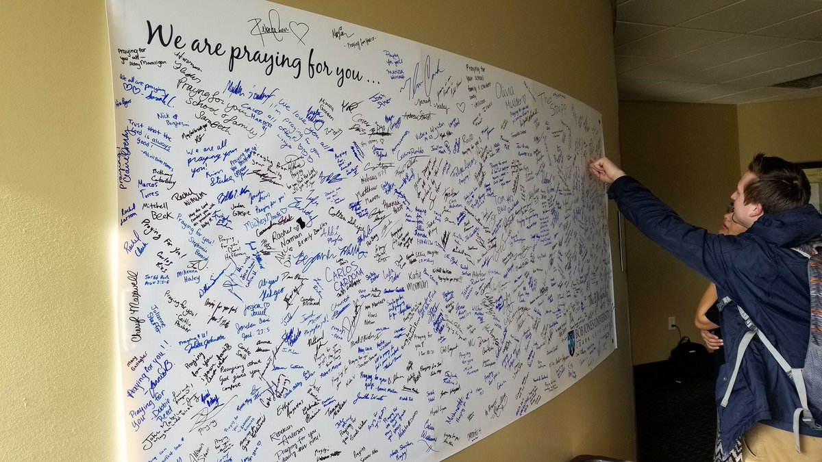 A special thank you to @BJUPresident and the students of Bob Jones University for an encouraging note regarding the loss of our student, Blake Smith. May the Lord continue to use Blake’s testimony to bring many people to Christ.