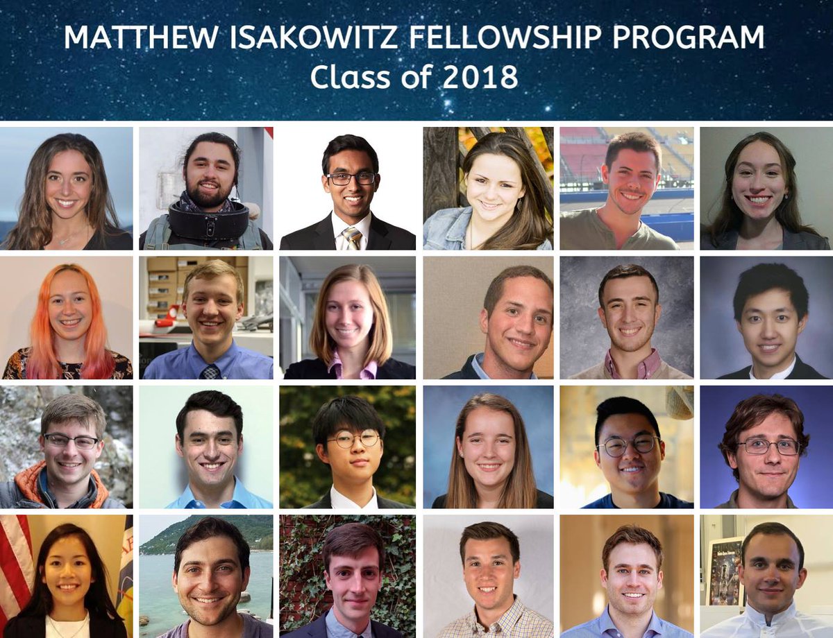 BIG NEWS! Announcing the 24 individuals selected for the inaugural class of the Matthew Isakowitz Fellowship Program.

Each Fellow has received a summer internship with a cutting-edge commercial spaceflight company + an executive mentor. View the list at matthewisakowitzfellowship.org/fellows.