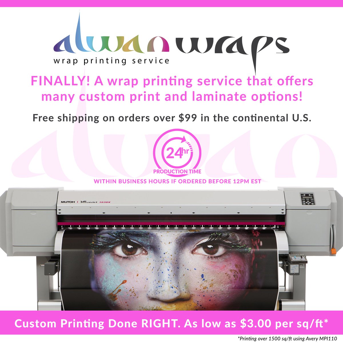 WrapLocal's tweet image. Something we&apos;ve all been waiting for! A wrap printing service that offers special films &amp;amp; laminates! Now available to everyone! Print your custom design &amp;amp; choose from many specialty laminates that will make ur wrap truly stand out!

#alwanwraps #wrapprinting #customwraps #carwrap