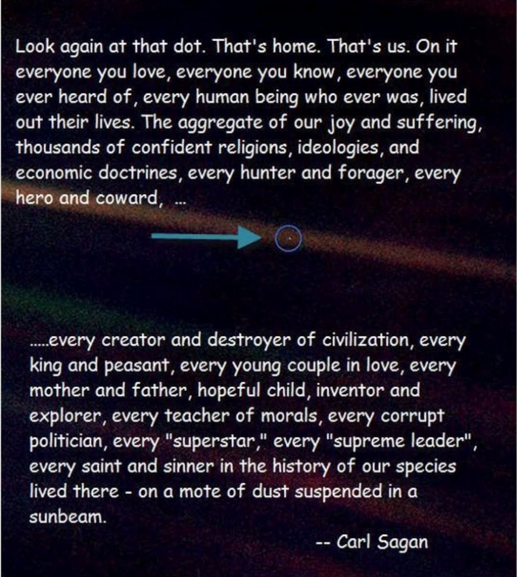 Always good to remind ourselves of this, from the late great Carl Sagan.