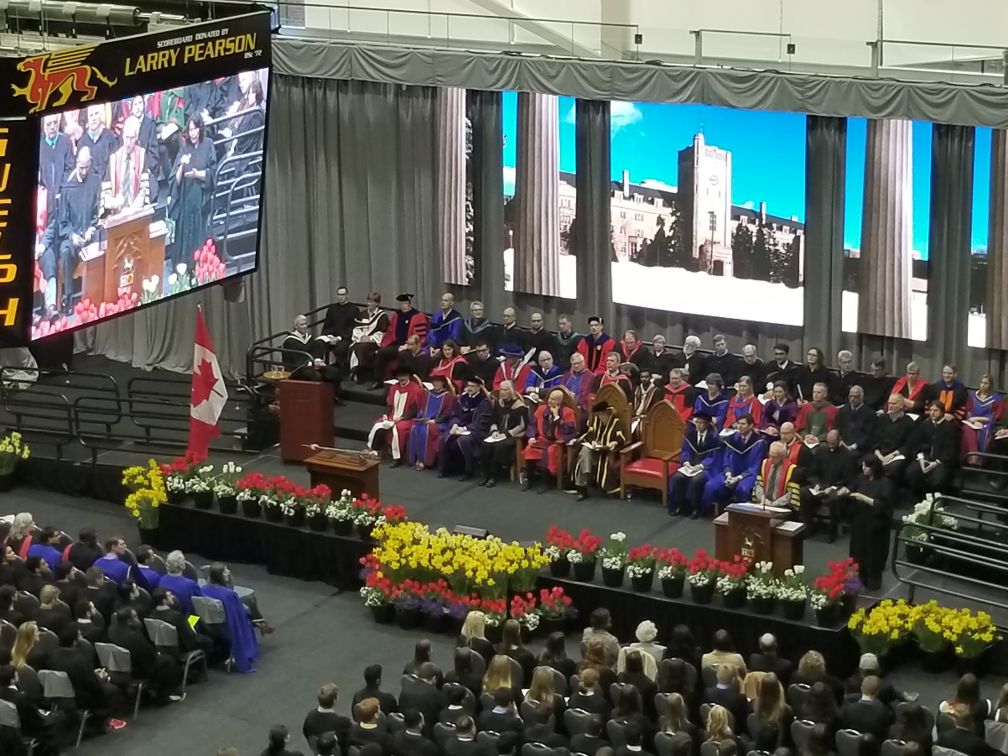 uofg's tweet photo. "Different perspectives will be a source of strength. Diversity brings resilience and brings strength." President Vaccarino #Guelphgrad #foreveragryphon https://t.co/K8lRatz0g6