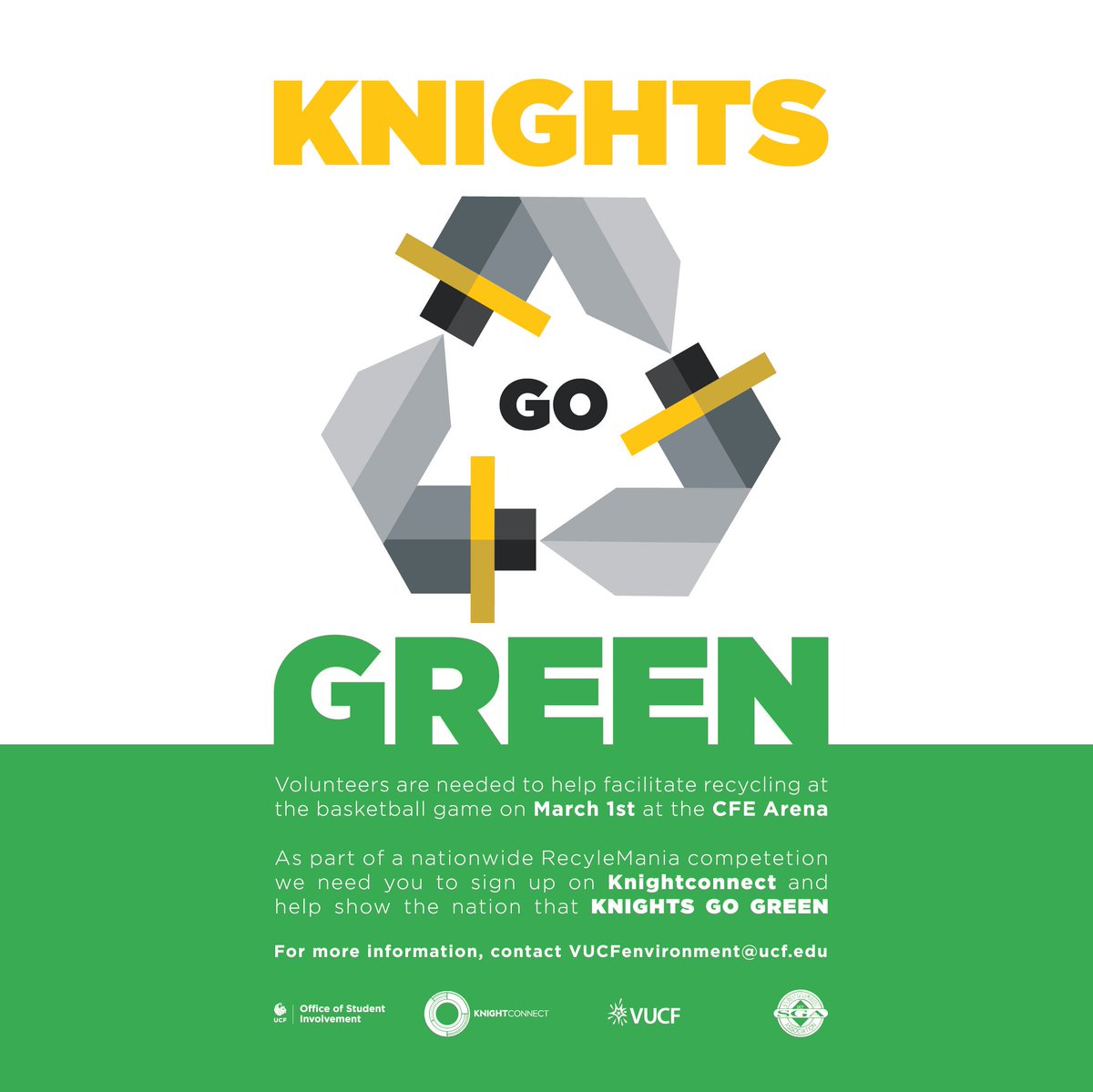 vucfenvironment's tweet image. Our next event is part of a nationwide RecycleMania competion: Knights Go Green! 
#vucf #osi #UCF #RecycleMania
 
Sign up on KnightConnect!
ucf.campuslabs.com/engage/event/1…