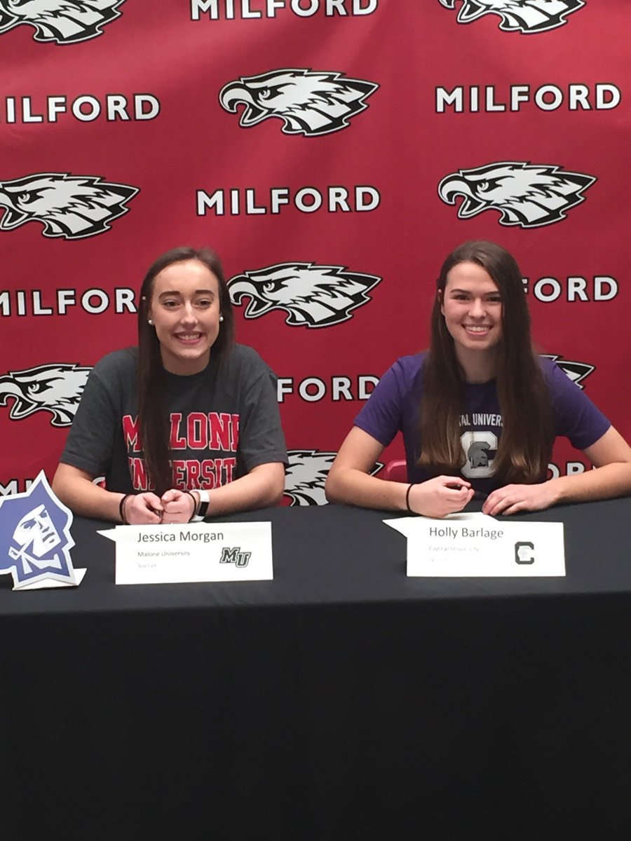 Congratulations to Jessica Morgan (Malone U.) and Holly Barlage (Capital U.) for signing on to continue their academic and athletic pursuits! #wingsup #mvs4life