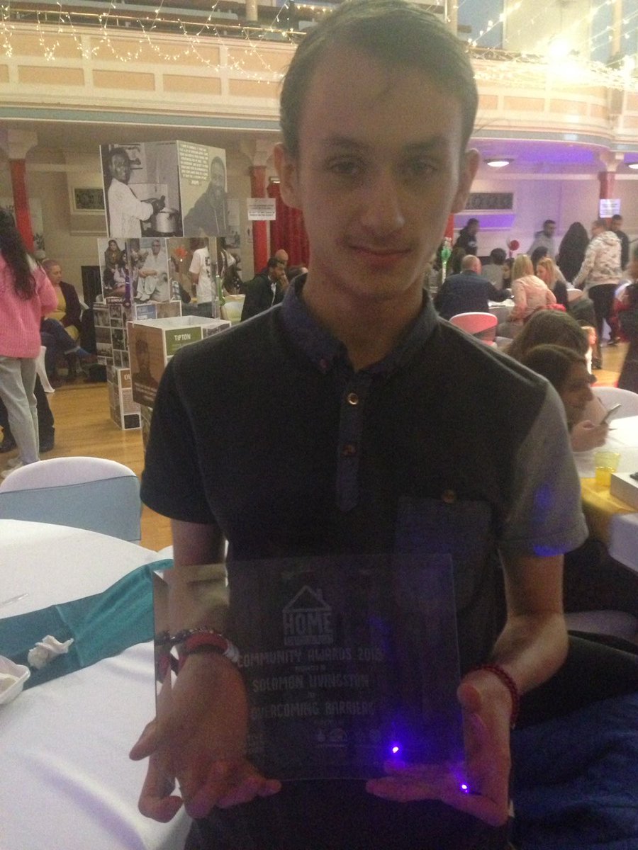 Congratulations to Solomon from <a href="/SHAPESandwell/">SHAPE Sandwell</a> who won the Overcoming Barriers Award <a href="/HOMEprojectBC/">HOME: RoutesToRoots</a> Community Awards. We're really proud of him and all he's achieved! Shape Forum wouldn't be the same without you! <a href="/sandwellcouncil/">Sandwell Council</a> @CAcademies @ChSuptBaker @PCTreasureWMP
