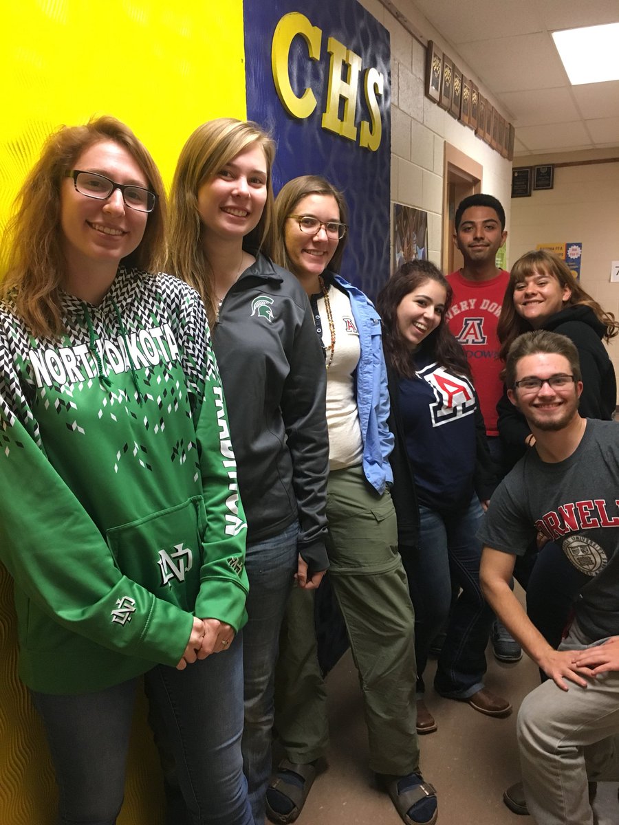 ffa_chandler's tweet photo. College/Career Day! Look at all those seniors excited for college! (And Ms. Ford, of course!) #collegeready https://t.co/wP7pWOI1yQ