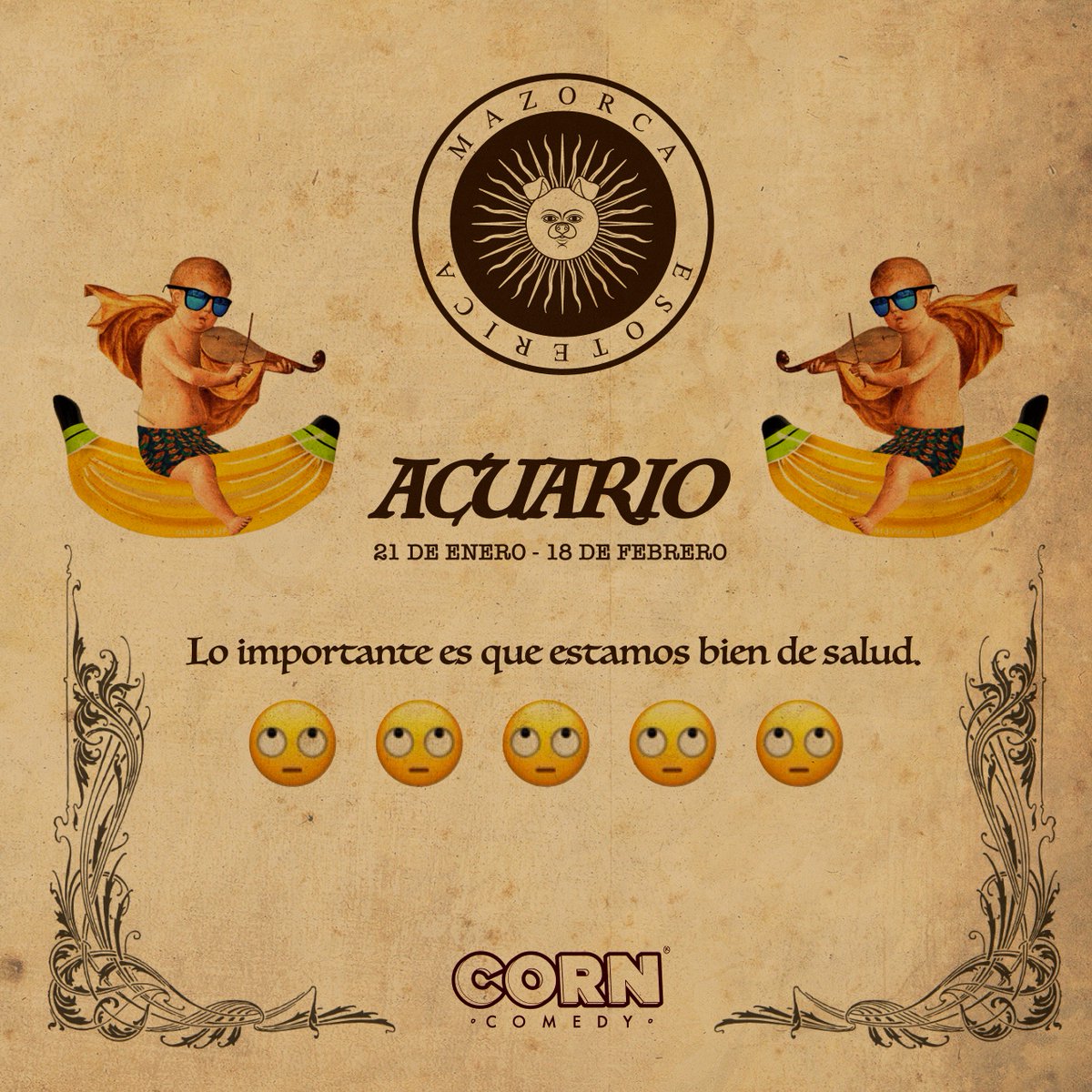 CornComedy's tweet photo. 🏝🌽Vuelven los astros un poco más calientes, un poco más hijuep*tas Parte III 🏝🌽

#mazorcaesotérica https://t.co/b1CoaZOzPH