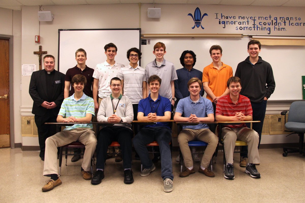 Congratulations to our 13 National Merit Finalists! They include J. Burke, M. Dorsey, L. Heffernan, N. Hernandez (not pictured), M. Hostetler, A. Leingang, J. Lux, T. Munsell, S. Ocampo, D. Pancella, C. Schaefer, K. Schumacher and J. Tice. #SLUH200