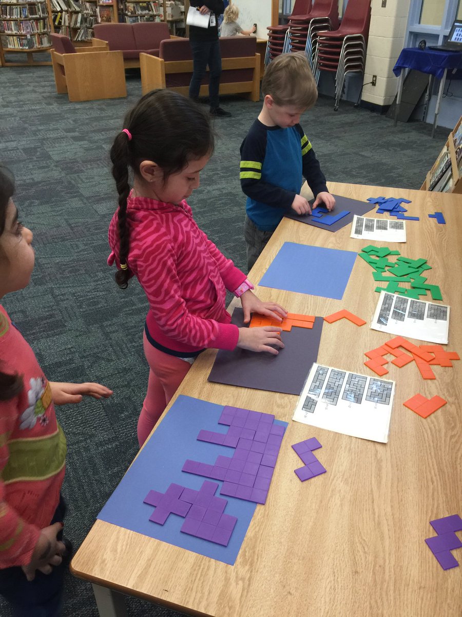 WestBayfieldLLC's tweet image. Students were challenged to use the pentominoes today and see if they could "fit" the shapes together to make a rectangle. #spatialawareness