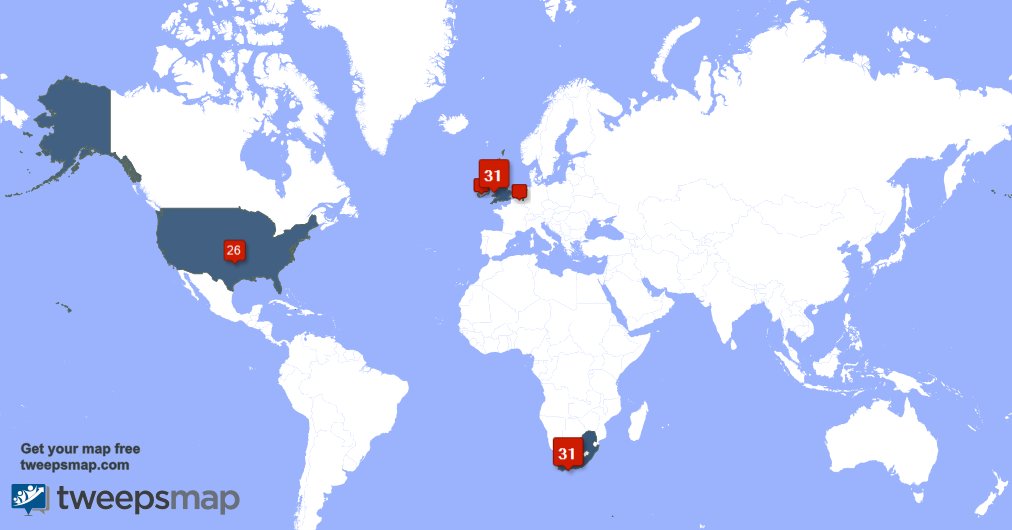 ScotlandAlert's tweet image. My followers are in South Africa(31%), UK.(31%) Get your free map tweepsmap.com/!ScotlandAlert