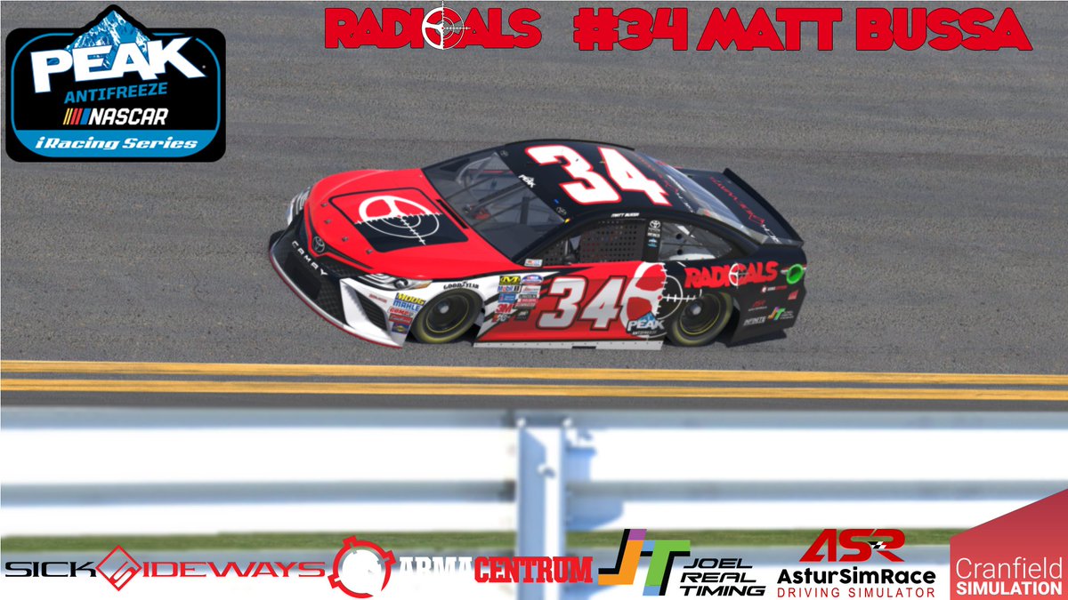 We went back to the old school with the paint as Matt Bussa takes to the @DISupdates for the <a href="/iRacing/">iRacing</a> <a href="/NASCAR/">NASCAR</a> <a href="/peakauto/">#PEAKSquad Leader</a> series in the <a href="/RadicalsOnline/">Radicals Online</a> <a href="/Toyota/">Toyota USA</a> Camry. We are looking fast and are #PreparedForBattle #sendit
