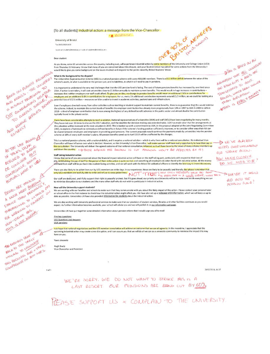 A message to our students re the strike. Or "Lots of Red Pen: Marking the VC's Statement"
<a href="/ucu/">UCU</a> #strikeforuss <a href="/BrizYoungLabour/">Bristol Young Labour</a> <a href="/Bristol_SU/">Bristol SU</a> <a href="/ChantayyJayy/">CEO of Yelling</a> <a href="/DylanWoodward95/">Dylan Woodward</a>