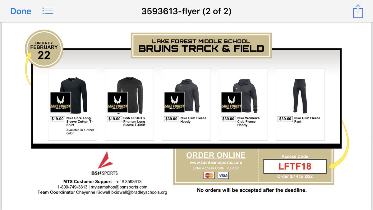 Track Nike Store has been extended to Monday, February 26. Please make sure that your orders are in before then!