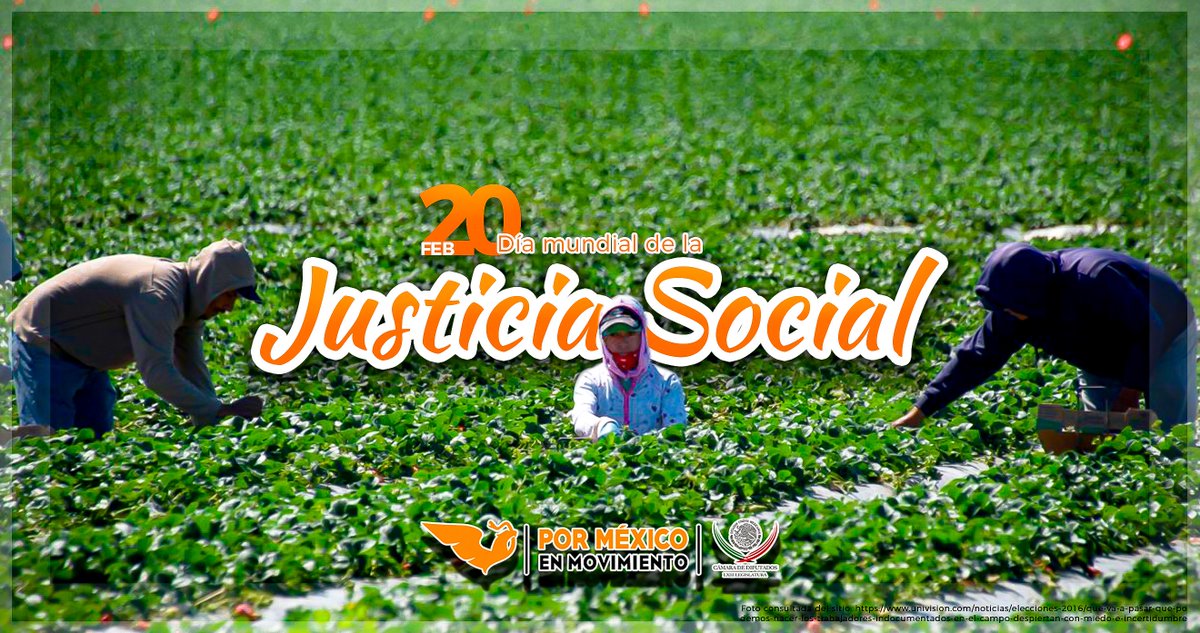 En este año la celebración del #DíaMundialDeLaJusticiaSocial, se centra en los trabajadores migrantes y su búsqueda de la #JusticiaSocial.

Ellos son el pilar de muchas familias mexicana. Depende de nosotros proteger sus derechos y ofrecerles un trato justo a su regreso.