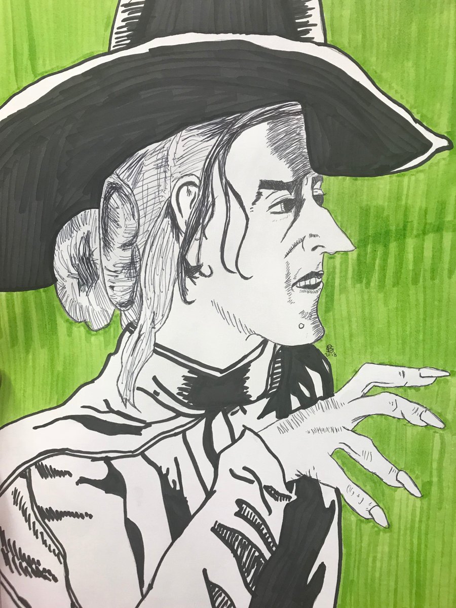 IB327Art's tweet image. Bryce Stroemer finished his Wicked Witch drawing this afternoon! #ibtigerpride #springplay #wizardofoz