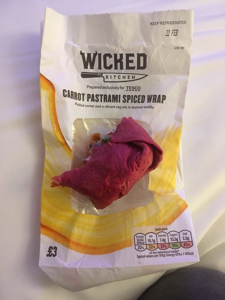 SoulSoupIrl's tweet photo. Finally got around to trying some #WickedKitchen from @Tesco today. Didnt disappoint and hugely impressed with the vegan power of it ! #Pastrami #Vegan https://t.co/ZZw3PJSBYZ