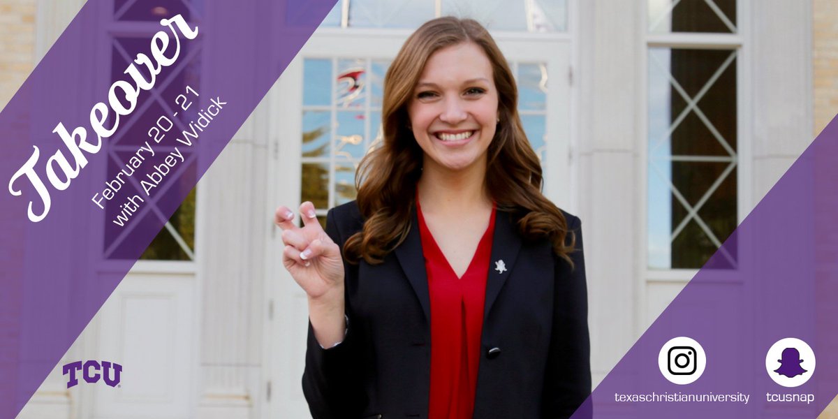 Starting tonight at 7 p.m., Abbey Widick will be taking over TCU’s Snapchat and Instagram Stories accounts for “It’s On Us” week. #ItsOnUs #TCUtakeover