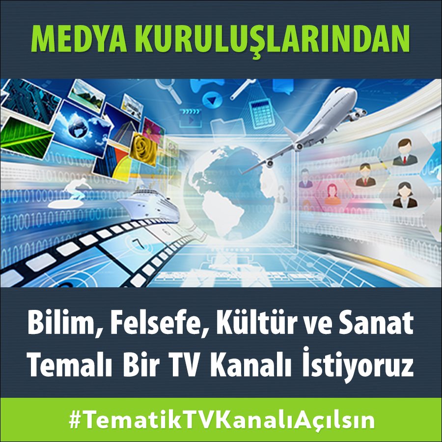 Haber kanalları doğası gereği gündeme bağımlıdır. Ve bu gayet normaldir.
Eğlence kanallarının ise misyonu bellidir.
Maalesef ülkemizde bilim, felsefe, kültür ve sanat temalı tematik TV kanalları yok.
#TematikTVKanalıAçılsın #birgüngelecek