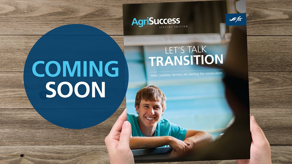FCCagriculture's tweet image. Our upcoming AgriSuccess magazine is a special edition all about farm transition. Subscribe now! #LetsTalkTransition fcc-fac.ca/en/ag-knowledg…