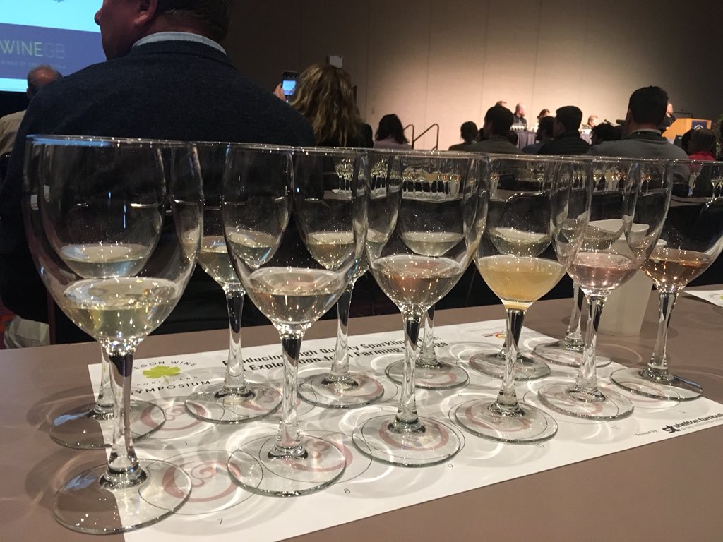Tasting 12 sparkling wines at the Oregon Wine Symposium. #ORWineSymposium #oregonwinecountry