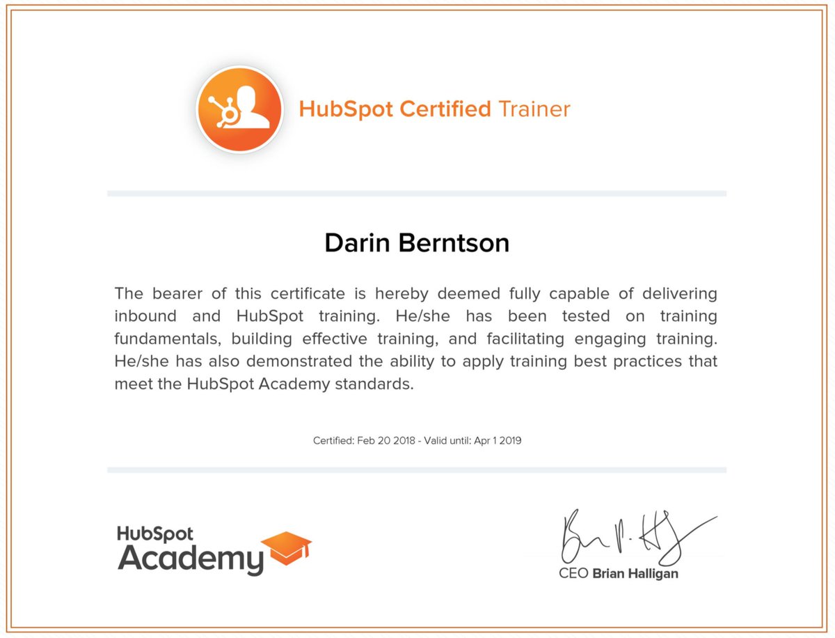 iGoByDoc's tweet image. Fancy! I just became an official @HubSpot Certified Trainer with @HubSpotAcademy! #HubSpot #HubSpotting #Marketing