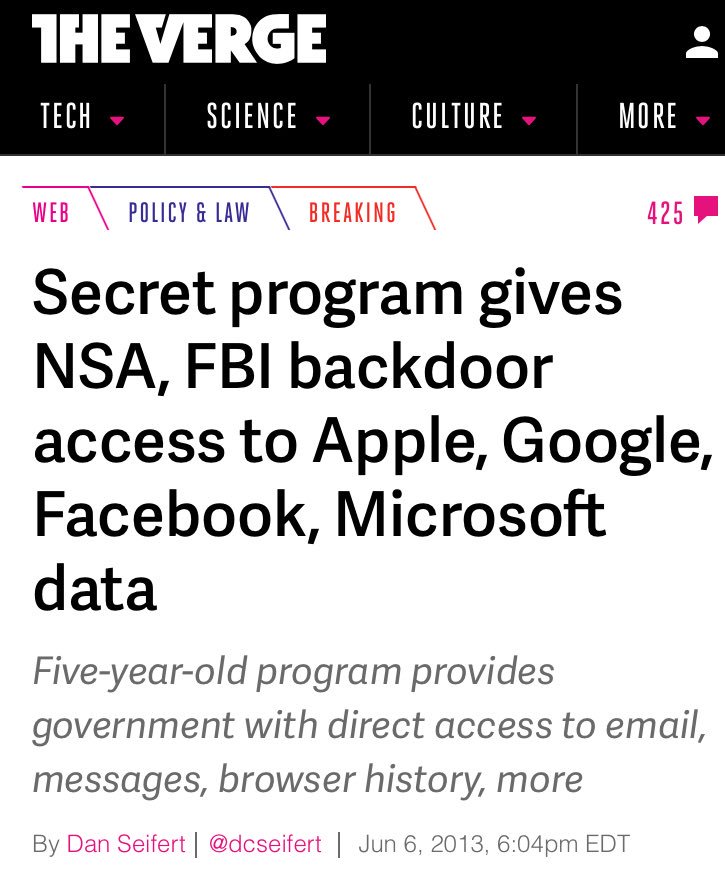 29/  #QAnon also pointed out differences between Google, Apple, Samsung and Blackberry  https://www.theverge.com/2013/6/6/4403868/nsa-fbi-mine-data-apple-google-facebook-microsoft-others-prism