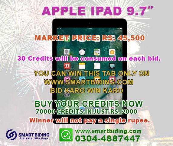 smartbiding's tweet photo. 2000 ka credits purchase karain Aur apni pasand ki kisi bhi product py bid karain.
 #Lahore #Karachi #Pakistan #Faislabad #multan #Peshawar #pindi #Islamabad #Rawalpindi https://t.co/P45mA8eNys