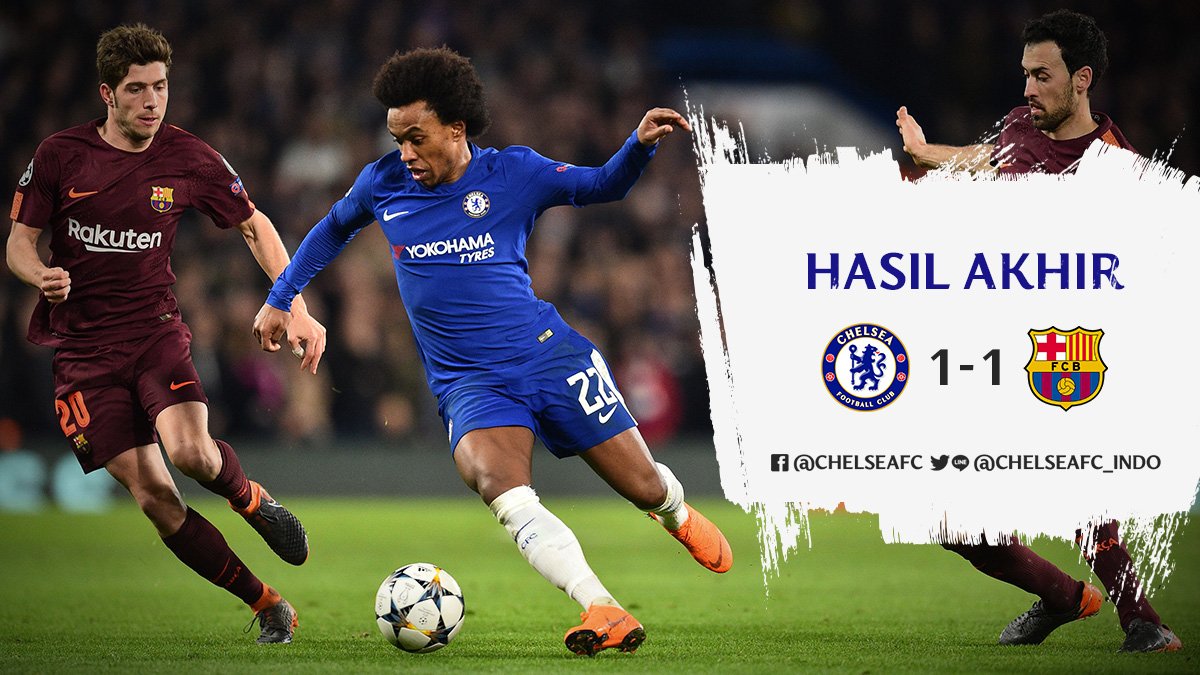 Imbang 1 - 1, Lionel Messi menggebraknya melawan Chelsea untuk mendapatkan hasil imbang untuk Barcelona