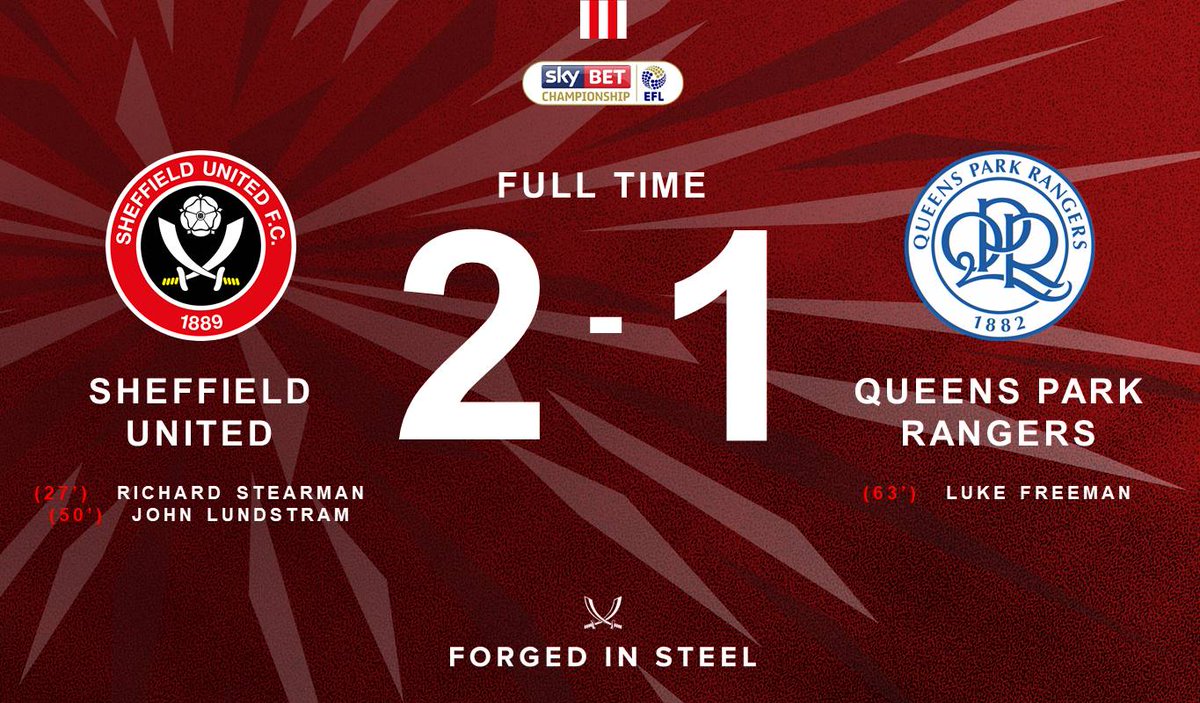 ⚔️And that’s the final whistle… 3⃣points for the Blades #twitterblades #ForgedinSteel #sufc