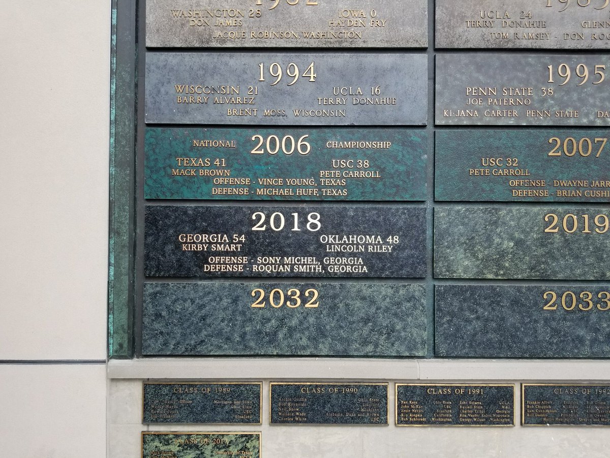 Rose Bowl Game (@rosebowlgame) on Twitter photo Cemented. In. History. The 2018 #RoseBowl plaque has been installed at the <a href="/RoseBowlStadium/">Rose Bowl Stadium</a> in the Court of Champions! @FootballUGA <a href="/OU_Football/">Oklahoma Football</a> Cemented. In. History. The 2018 #RoseBowl plaque has been installed at the <a href="/RoseBowlStadium/">Rose Bowl Stadium</a> in the Court of Champions! @FootballUGA <a href="/OU_Football/">Oklahoma Football</a>