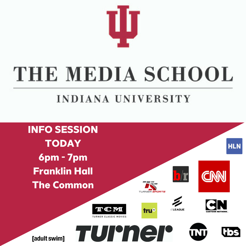 TurnerInterns's tweet photo. Hey @IUMediaSchool, Come join us for the #infosession #tonight.  The Common will be #rockin from 6-7 with great #news about #internships &amp; #jobs.  #cnncareers #turnercareers https://t.co/3m5akDfw83